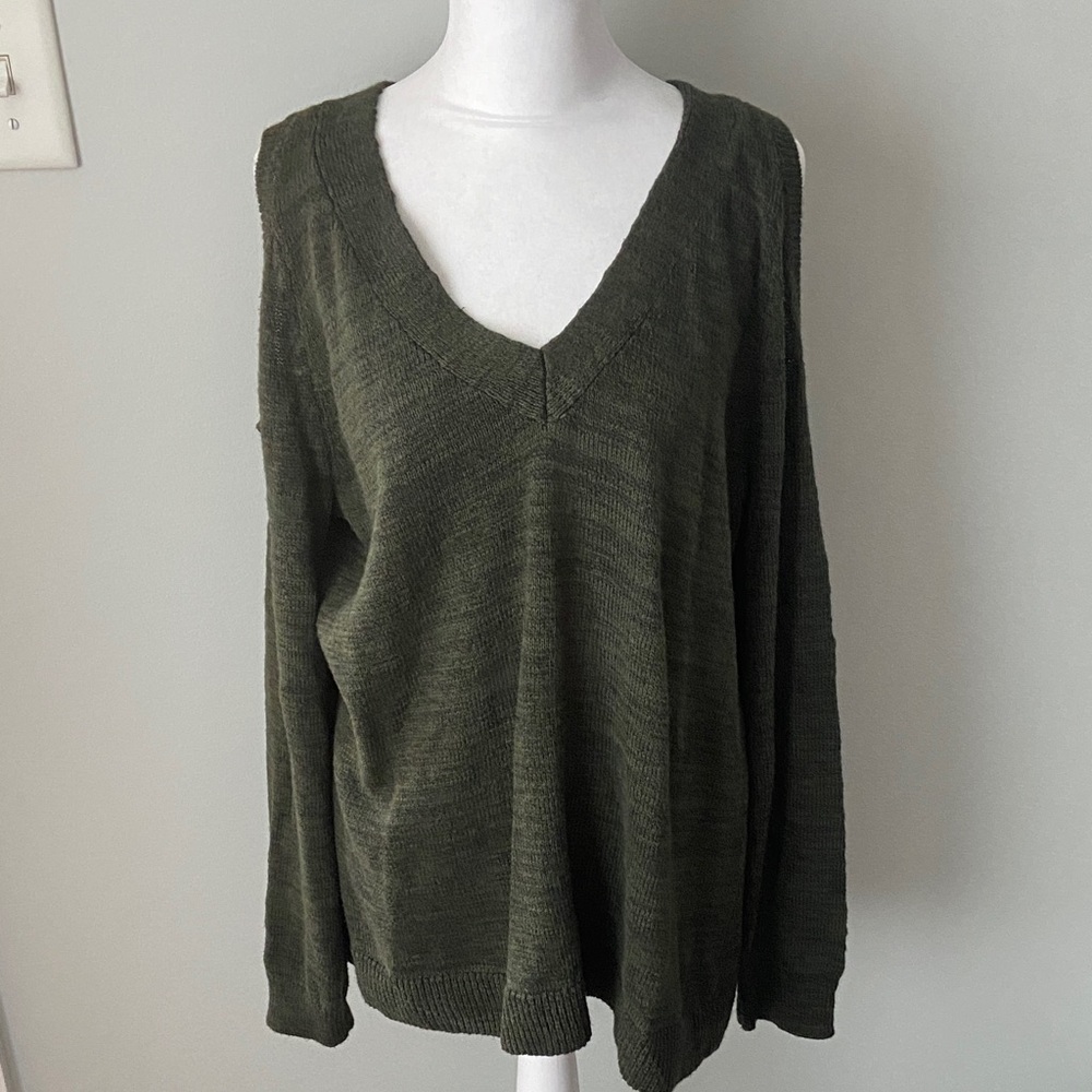 Torrid Olive Green Cold Shoulder Sweater